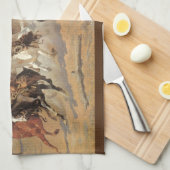 Vintage Cowboys, ein Holzschuh von Remington Geschirrtuch (Viertel Falte)