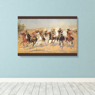 Vintage Cowboys, ein Holzschuh von Remington Leinwanddruck