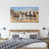 Vintage Cowboys, ein Holzschuh von Remington Leinwanddruck (Insitu (Schlafzimmer))