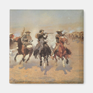 Vintage Cowboys, ein Holzschuh von Remington Magnet
