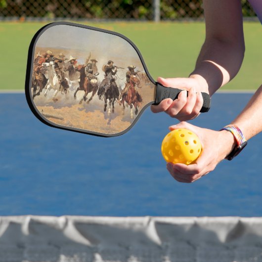 Vintage Cowboys, ein Holzschuh von Remington Pickleball Schläger (InSitu)