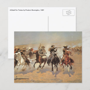 Vintage Cowboys, ein Holzschuh von Remington Postkarte
