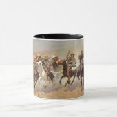 Vintage Cowboys, ein Holzschuh von Remington Tasse (Zentrum)