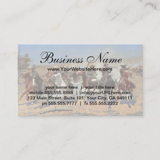 Vintage Cowboys, ein Holzschuh von Remington Visitenkarte (Vorderseite)