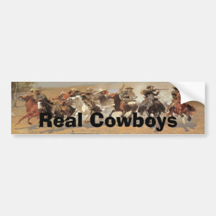 Vintage Cowboys, ein Schlag für Bauholz durch Autoaufkleber