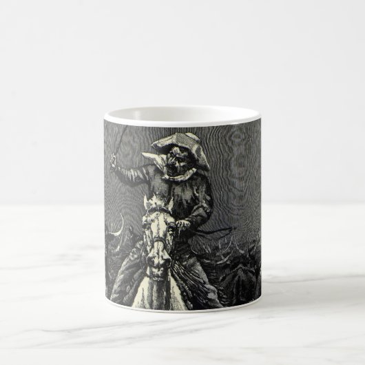Vintage Cowboys, eine Stampede von Frederic Reming Kaffeetasse (Mittel)
