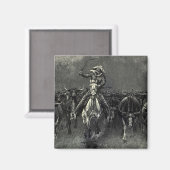 Vintage Cowboys, eine Stampede von Frederic Reming Magnet (Vorderseite/Rückseite)
