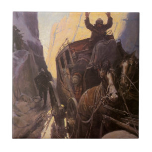 Vintage Cowboys, Halt im Canyon von NC Wyeth Fliese