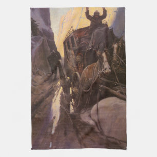 Vintage Cowboys, Halt im Canyon von NC Wyeth Geschirrtuch
