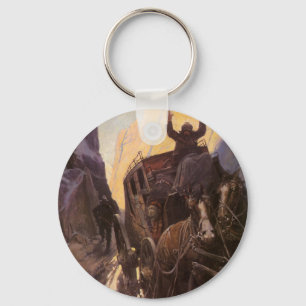 Vintage Cowboys, Hold Up im Canyon von NC Wyeth Schlüsselanhänger