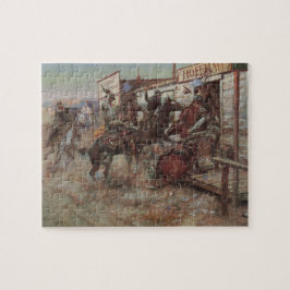 Vintage Cowboys, in ohne zu klopfen von CM Russell Puzzle