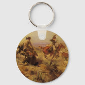 Vintage Cowboys, Jerked Down by CM Russell Schlüsselanhänger (Vorderseite)