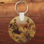 Vintage Cowboys, Jerked Down by CM Russell Schlüsselanhänger (Vorderseite)