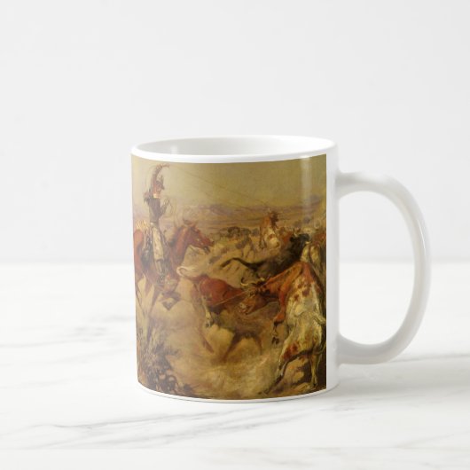 Vintage Cowboys, Jerked Down von CM Russell Kaffeetasse (Rechts)