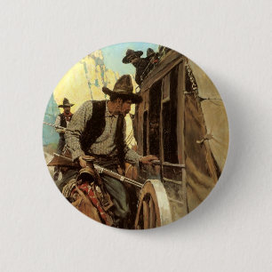 Vintage Cowboys, The Admirable Outlaw von NC Wyeth Button