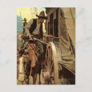 Vintage Cowboys, The Admirable Outlaw von NC Wyeth Postkarte
