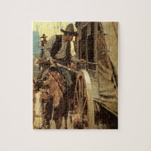 Vintage Cowboys, The Admirable Outlaw von NC Wyeth Puzzle