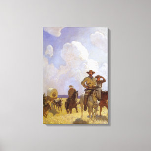 Vintage Cowboys, The Parkman Outfit von NC Wyeth Leinwanddruck