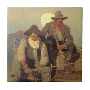 Vintage Cowboys, The Pay Bühne von NC Wyeth Fliese