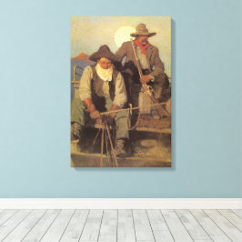 Vintage Cowboys, The Pay Bühne von NC Wyeth Leinwanddruck