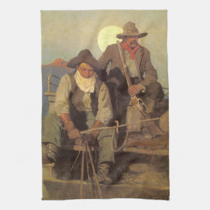 Vintage Cowboys, The Pay Stage von NC Wyeth Geschirrtuch