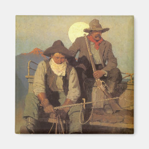 Vintage Cowboys, The Pay Stage von NC Wyeth Magnet