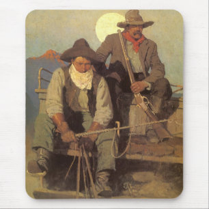 Vintage Cowboys, The Pay Stage von NC Wyeth Mousepad