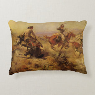 Vintage Cowboys, von CM Russell zu Boden gerissen Zierkissen
