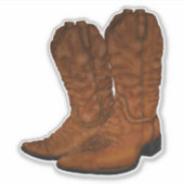 Vintage Cowboystiefel Aufkleber (Vorderseite)