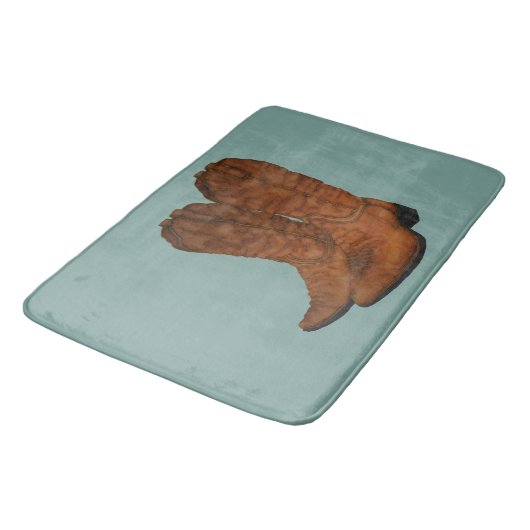 Vintage Cowboystiefel Badematte (Schrägansicht)