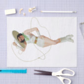 Vintage Cowgirl-Decoupage der 50er Jahre Seidenpapier (Handwerk)