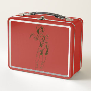 Vintage-Cowgirl-Essenstücher Metall Brotdose