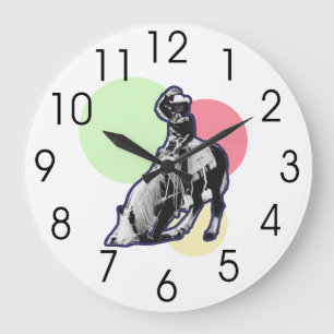 Vintage-Cowgirl Große Wanduhr