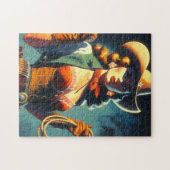 Vintage Cowgirl-Malerei Puzzle (Horizontal)