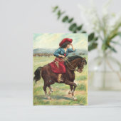 Vintage Cowgirl Postkarte (Stehend Vorderseite)