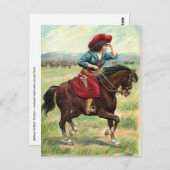 Vintage Cowgirl Postkarte (Vorne/Hinten)