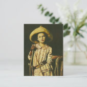 Vintage Cowgirl Postkarte (Stehend Vorderseite)