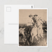 Vintage Cowgirl Rodeo Fahrer 1910 Postkarte (Vorne/Hinten)