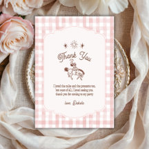 Vintage-Cowgirl-Rodeo-Rosa-Gingham-Mädchen-Geburts