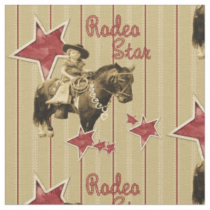 Vintage-Cowgirl-Rodeo-Star-Western-Stoff Stoff