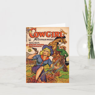 Vintage-Cowgirl-Romanzen-Comicbuch-Notizkarte
