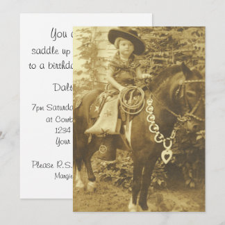 VINTAGE COWGIRL WESTERN PARTY EINLADUNG