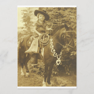 VINTAGE COWGIRL-WESTERN-PARTY EINLADUNG