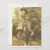 VINTAGE COWGIRL WESTERN PARTY EINLADUNG (Vorderseite)