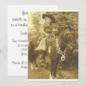 VINTAGE COWGIRL WESTERN PARTY EINLADUNG (Vorne/Hinten)