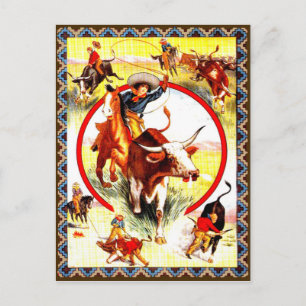 "Vintage Cowgirl" Western-Postkarte Postkarte
