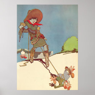 Vintage-Cowgirl-Westernplakat – Humorvoller Cowboy Poster