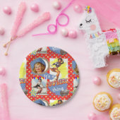 Vintage Cowgirls, die Western-Party Roping sind Pappteller (Party)