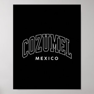 Vintage Cozumel Mexiko Retro Throwback Vornehme Fr Poster
