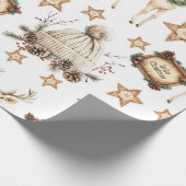 Vintage Cozy Christmas Deer Geschenkpapier (Ecke)